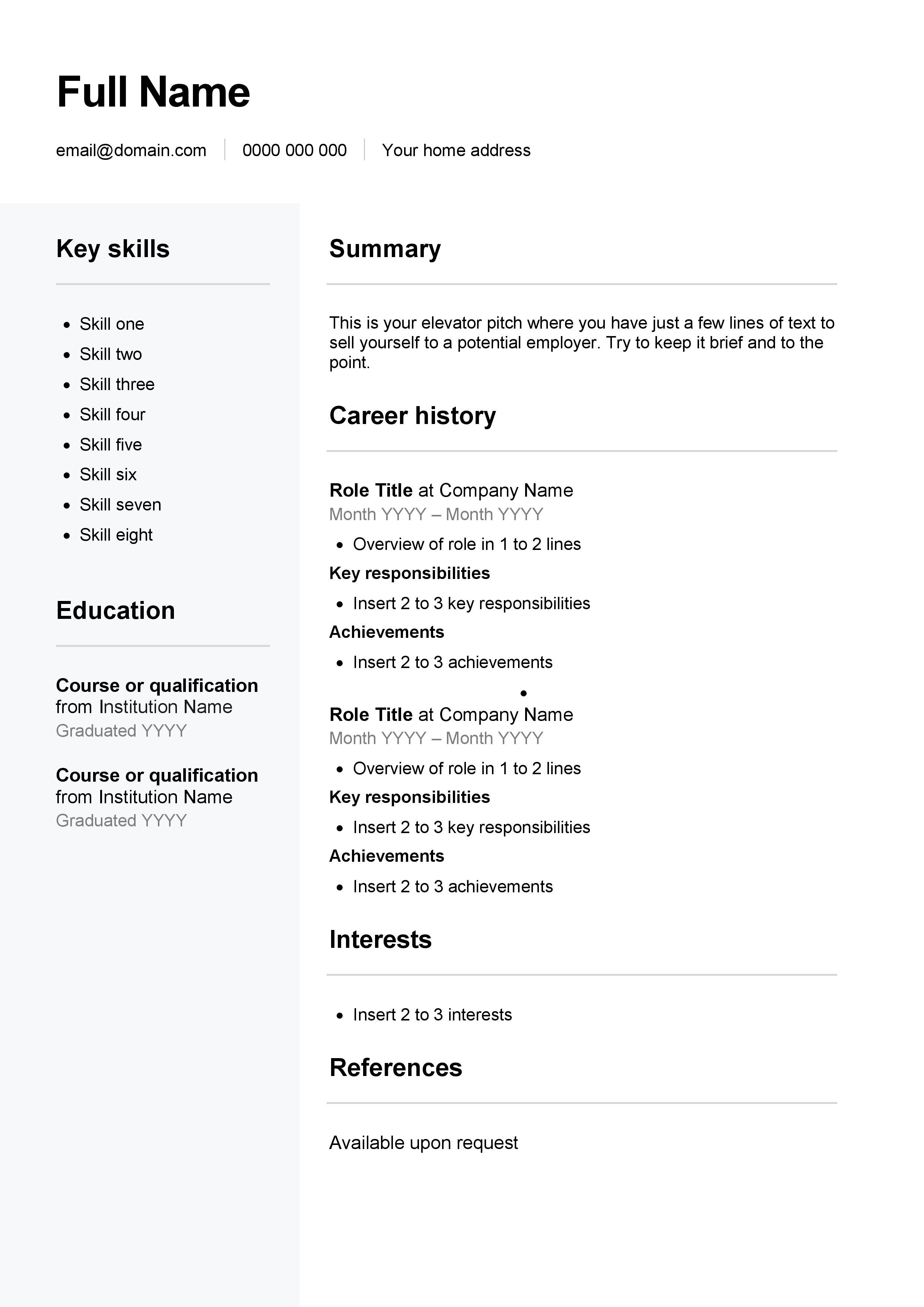 Sample Resume Formats Download Free Resume Templates For 2025 Sample Resume Formats Download Free Resume Templates For 2025